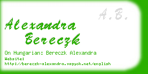 alexandra bereczk business card